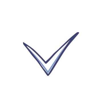 Onay işareti ve simge vektör oylamada kullanılan kene