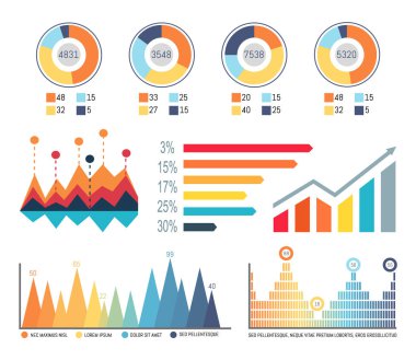 Infographics ve diyagramları, akış çizelgeleri bilgi