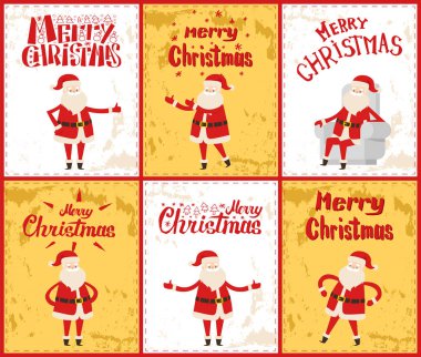 Noel Baba resimleri vektör içinde poz ile mutlu Noeller