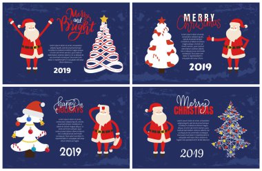 El ele tutuşarak neşeli parlak tebrik kartı Santa