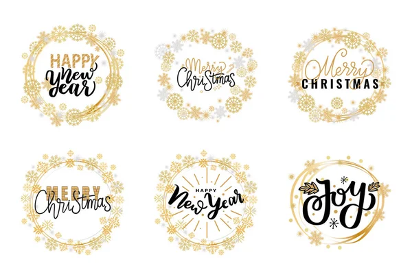 Wesołych Świąt Fest pozdrowienia, kaligraficzne Print — Wektor stockowy