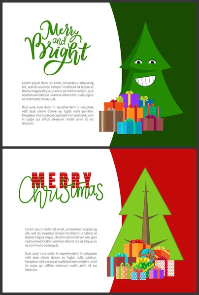 Feliz Navidad y Feliz Año Nuevo tarjeta de felicitación — Vector de stock