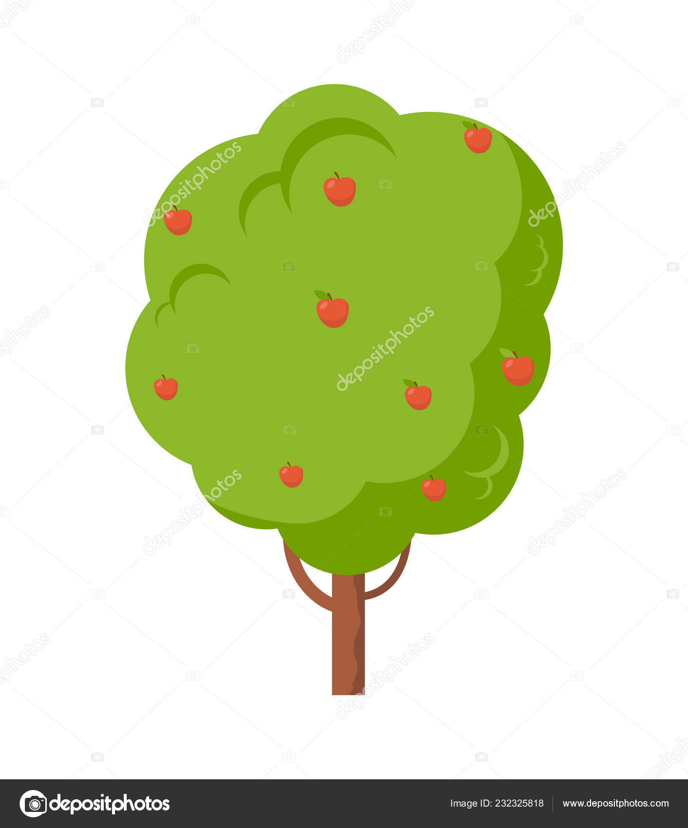 Manzano lleno de frutas Icono de dibujos animados aislados Vector de stock  #232325818 de ©robuart, image size:1412x1700