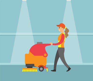 Temizlik Servisi, fırça aracı vektör ile