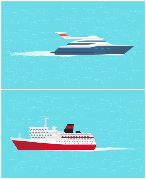 Transport maritime Croisière Bateau Yacht Sea Trip Vector — Image vectorielle