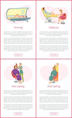 Solaryum Pedicurist posterler vektör tan Bronzlaştırıcı