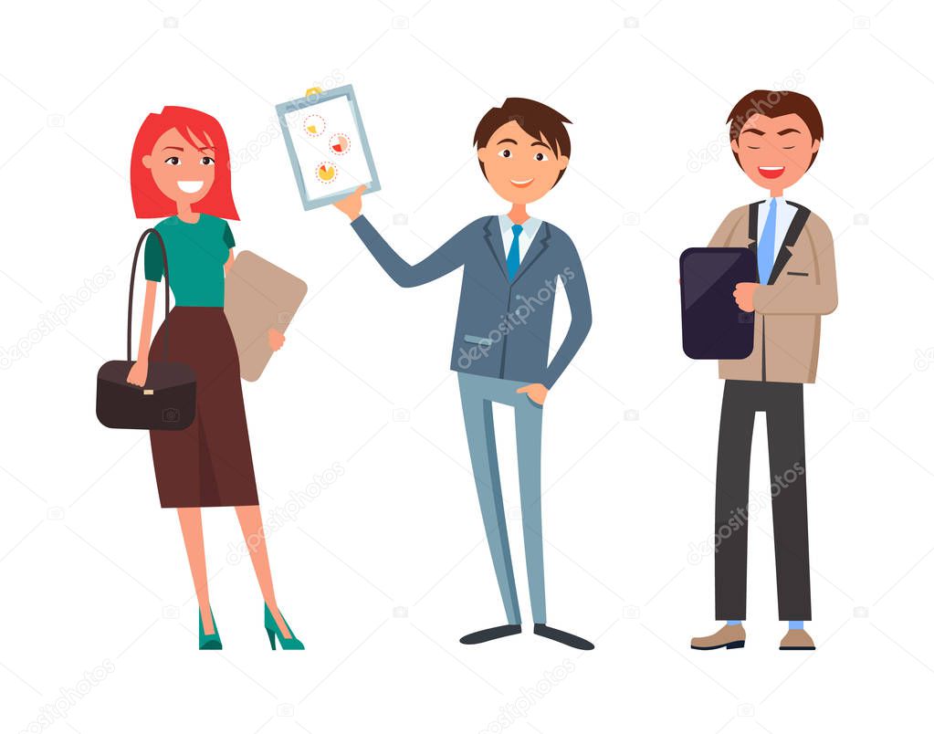 Business Plan Presentation, Working Woman and Man