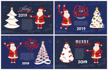 Neşeli Noel kartı Santa 2019 yeni yıl tatili