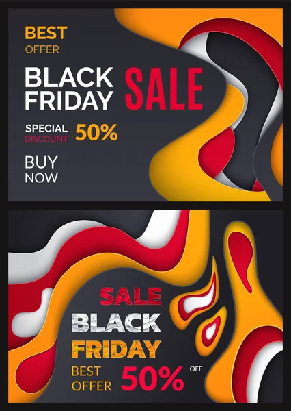 Black Friday Best Sale, Price Reduction 50 Percent — Stock Vector