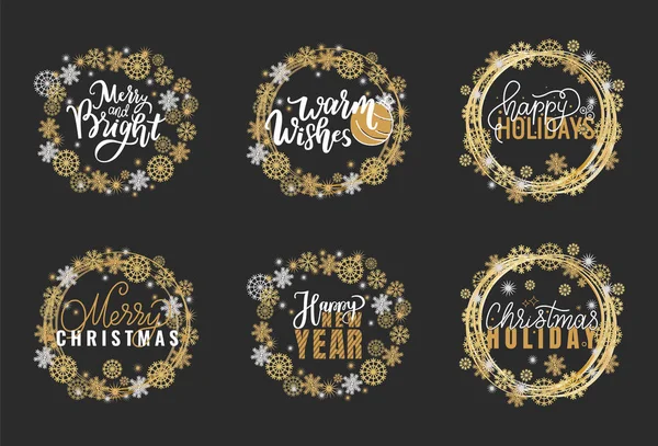 Felices Fiestas, los mejores deseos Feliz Navidad — Vector de stock