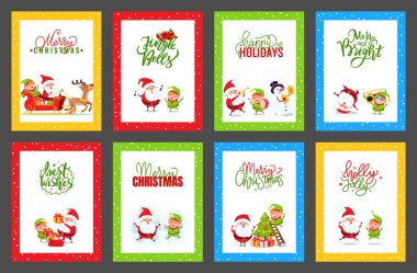 Sevimli Noel Baba Noel kartları koleksiyonu