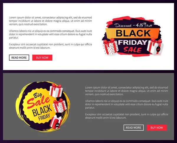 Vente Black Friday Promo Autocollant Publicité Coupon — Image vectorielle