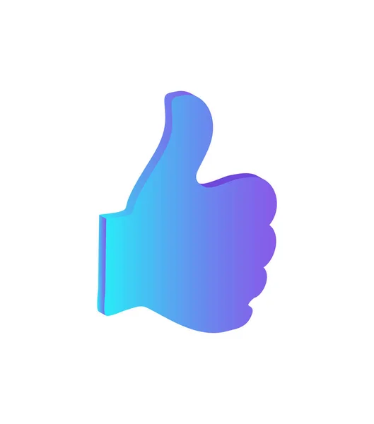 Великий палець вгору Рука Ізольовані гештальт іконка Вектор — стоковий вектор