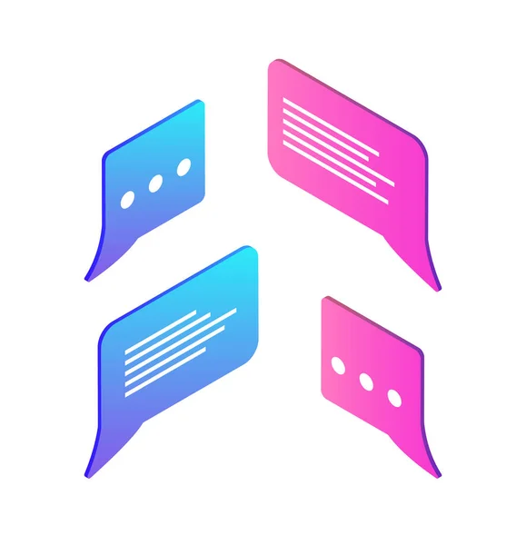 Chatting Box Empty Icons Set Vector Illustration