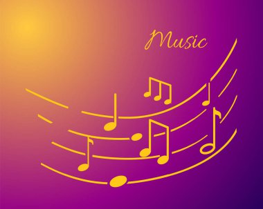 Müzik notasyon çizgileri ve notlar metin geliyor