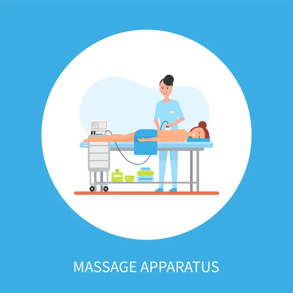 Massage Treatment Using Apparatus Machine Vector — Stock Vector