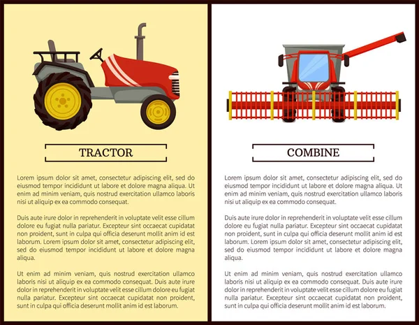 농업 기계 벡터 일러스트 레이 션을 결합 — 스톡 벡터
