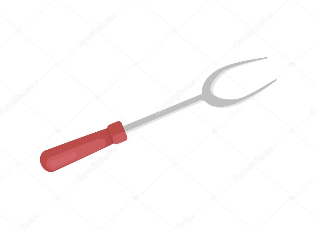 BBQ Fork with Prongs Barbecue Vector Illustration