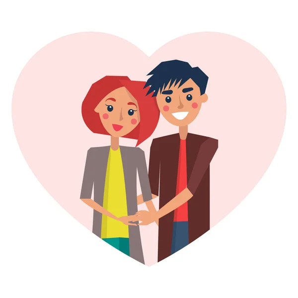 Couple amoureux coeur Image vectorielle Illustration — Image vectorielle