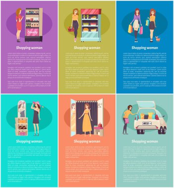 Kadınların soyunma mağazaları vektörünün alışveriş