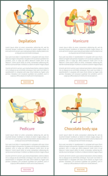 Epilasyon ve pedikür hizmeti posterler vektör ayarla