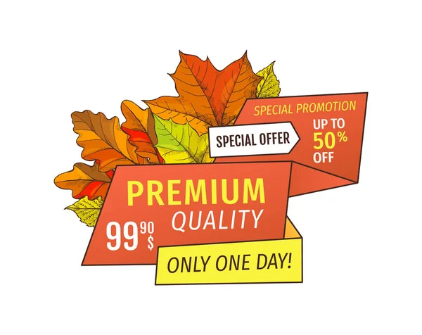 Premium-Specialerbjudande med en en dag och Super halva prislappen. — Stock vektor