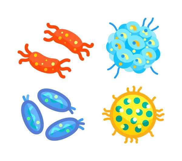 Little Dangerous Bacteria for Illustrative Poster — Stock Vector