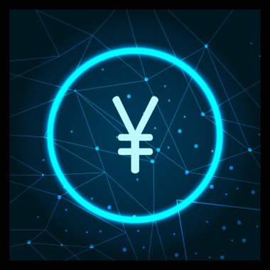 Yen Çin sikke ve para birimi simgesi dijital vektör