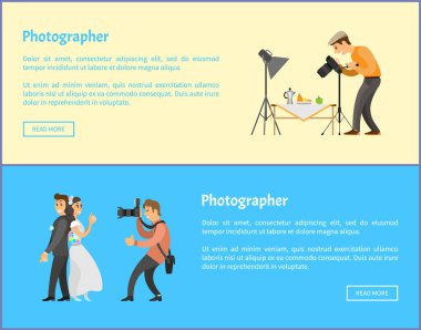 Natürmort ve düğün fotoğrafçılar afiş kümesi