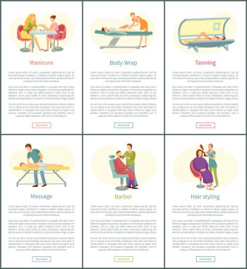 Erkek ve saç stil stilist Set vektör berber