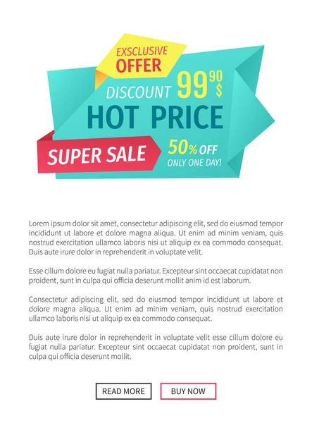 Hot Fiyat süper satış Poster vektör çizim