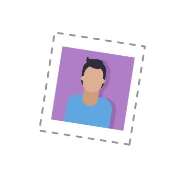 Blogger erkek ana resim izole etiket vektör