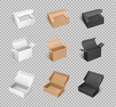 Vektör ambalaj karton karton koli kutu