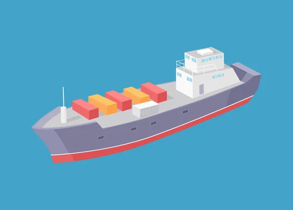 Kargo gemisi deniz ticari gemi vektör simgesi — Stok Vektör