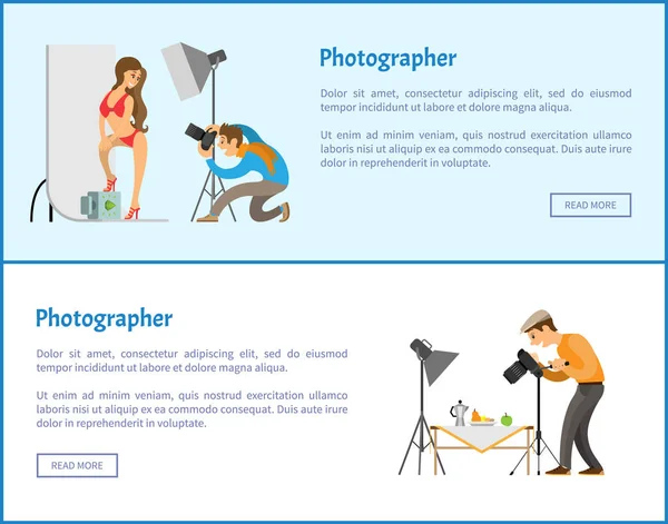 Studio och stilleben fotografer Web Banners — Stock vektor
