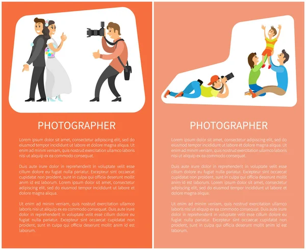 Fotógrafo de bodas, Banner de fotografía familiar — Vector de stock