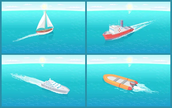 Water Transport Traveling Vessels Ships Vector