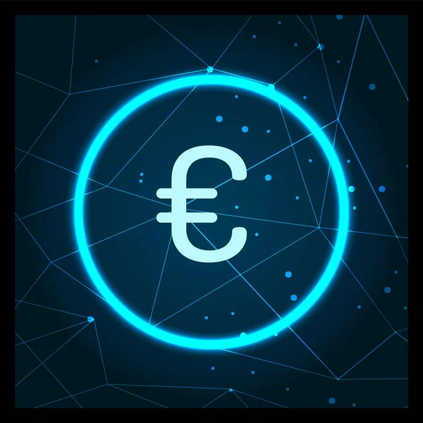 Euro valuta logó digitális finanszírozási ikon-vektoros — Stock Vector