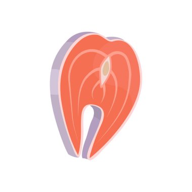 Kırmızı balık Biftek vektör simge karikatür tarzı izole