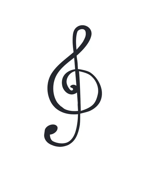 Nota musical com G Sound Melody Monochrome Icon — Vetor de Stock