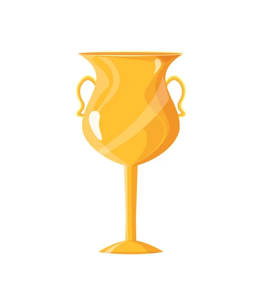 Auszeichnung goldene Tasse Nahaufnahme Symbol Vektor Illustration — Stockvektor