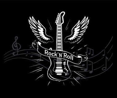 Rocknroll müzik tarzı, gitar kanatları kroki ile