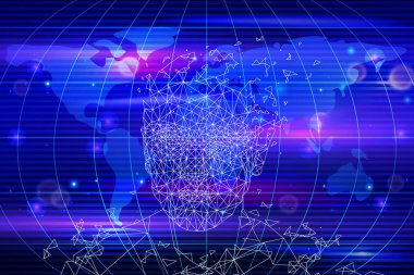 Yapay zeka harita ve kişi vektör