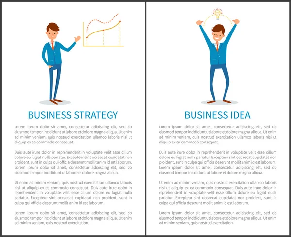 Бизнес-стратегия, инновационная идея бизнесменов — стоковый вектор