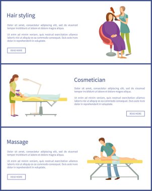 Vektör makyajcısı yüz terapi Styling saç ayarla