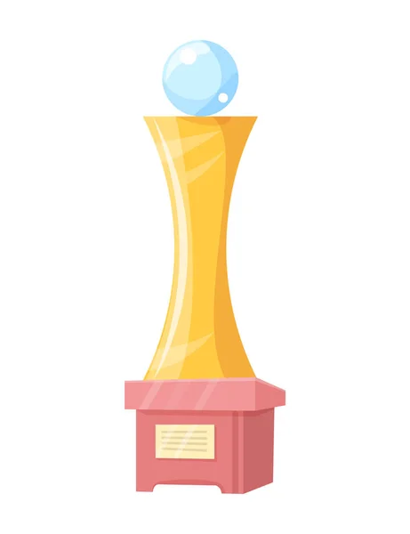 Award on Pedestal Vector Icon Isolated on White — Stock Vector