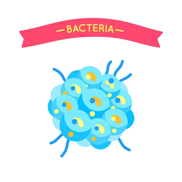 Bactéries globulaires de bande dessinée avec bulles et Feelers — Image vectorielle