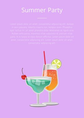 Yaz Partisi ilan Poster vektör çizim