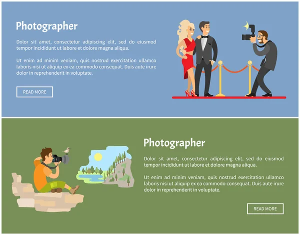 Ensemble de bannières Internet pour photographe et paparazzi — Image vectorielle