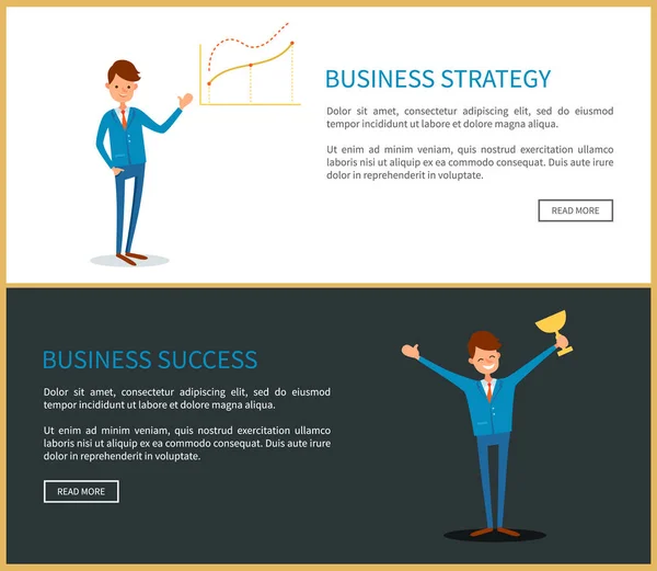 İş stratejisi ve işadamı Set başarısı — Stok Vektör
